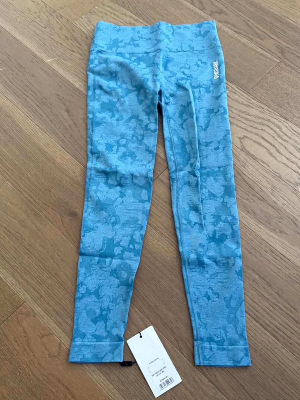 Gymshark Women's Adapt Camo Seamless Leggings Luna Blue Size Small NWT